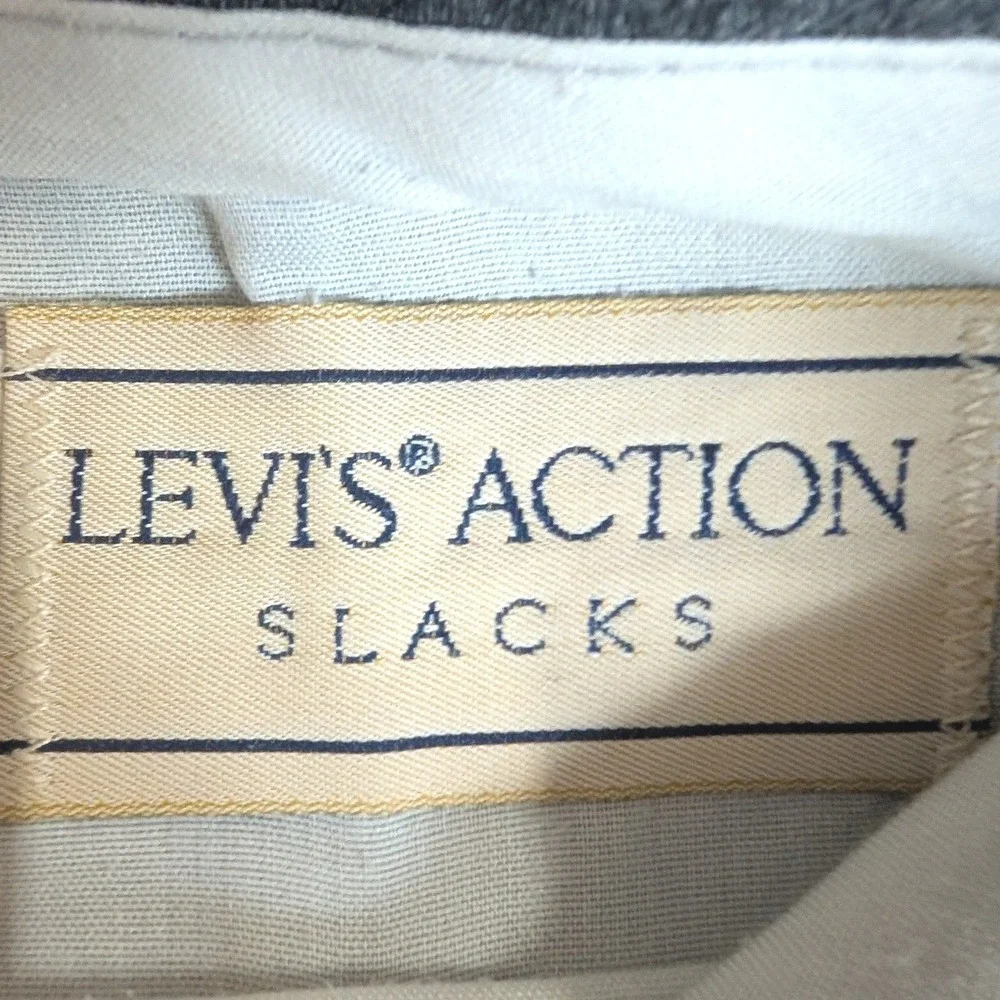 Vintage Levi's Action Slacks Mens 36x32 Grey Straight Leg Dress Pants 47610-2757